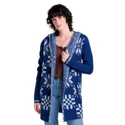 Toad&Co Merino Heartfelt Hoodie Women's in Midnight Snowflakes